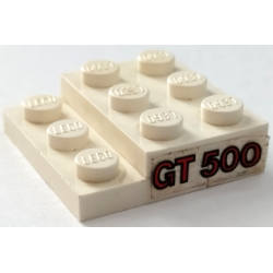 Stickered Assembly 3 x 3 x 2/3 with 'GT 500' Pattern Model Right Side (Sticker) - Set 5521 - 1 Plate 1 x 3, 2 Plate 2 x 3