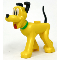 Dog, Disney with Bright Green Collar, Red Tongue, Black Ears, Nose and Tail and White Eyes Pattern (Pluto)