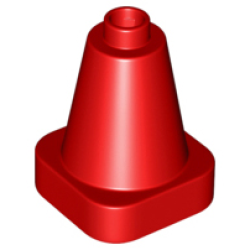 Duplo Cone 2 x 2 x 2 Square Base - Red