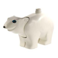 Duplo Bear Adult with Movable Head with Black and Sky Blue Round Eyes, Black Nose Pattern Duplo Bear Adult with Movable Head with Black and Sky Blue Round Eyes, Black Nose Pattern
