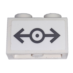 Brick 1 x 2 with Dark Bluish Gray Train Logo Medium Pattern (Sticker) - Set 60198 Brick 1 x 2 with Dark Bluish Gray Train Logo Medium Pattern (Sticker) - Set 60198