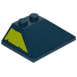 Slope 45 3 x 4 Double / 33 with Lime Trapezoid with Cut Out Edges Pattern Model Left Side (Sticker) - Set 70839