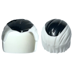 Minifigure, Hair Combed Front to Rear with Black Wide Streak on Top Pattern Minifigure, Hair Combed Front to Rear with Black Wide Streak on Top Pattern