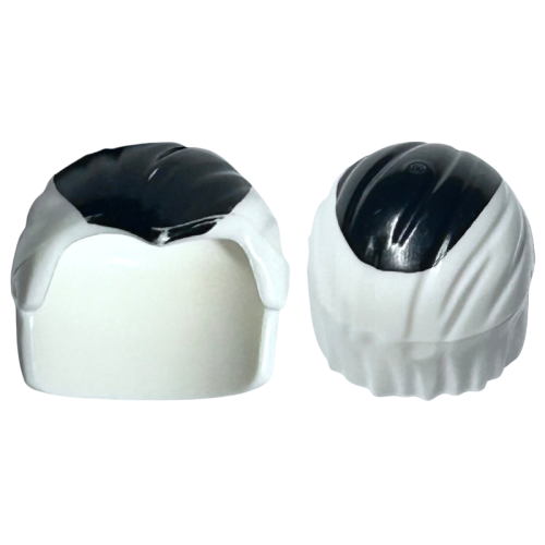 Деталь LEGO 92081pb01 Minifigure, Hair Combed Front to Rear with Black Wide Streak on Top Pattern