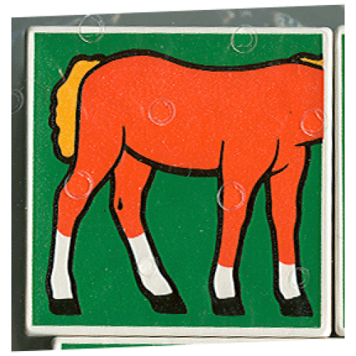 Деталь LEGO 2756pb043 Duplo, Tile 2 x 2 x 1 with Horse Mosaic Picture 07 Pattern