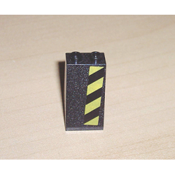 Slope 75 2 x 2 x 3 - Hollow Studs with Black and Yellow Danger Stripes Pattern Model Right Side (Sticker) - Set 7702