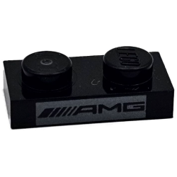 Plate 1 x 2 with AMG Logo on Silver Background Pattern Plate 1 x 2 with AMG Logo on Silver Background Pattern