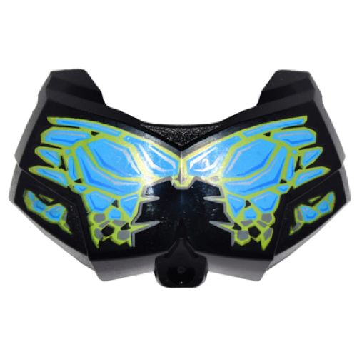 Деталь LEGO 98603pb025 Large Figure Chest Armor Small with Bionicle Storm Beast Pattern