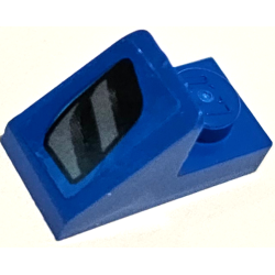 Slope 45 2 x 1 with 2/3 Cutout with Black and Silver Air Intake Vent Pattern Model Left Side (Sticker) - Set 75891 Slope 45 2 x 1 with 2/3 Cutout with Black and Silver Air Intake Vent Pattern Model Left Side (Sticker) - Set 75891