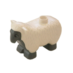 Duplo Sheep with Standing Ears, Dark Bluish Gray Face, Chest, Stomach and Feet Duplo Sheep with Standing Ears, Dark Bluish Gray Face, Chest, Stomach and Feet