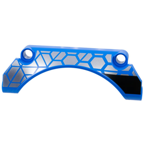 Деталь LEGO 42531pb001L Technic, Panel Car Mudguard Arched 9 x 2 x 3 Straight Top with Silver Polygons and Thick Black Stripe Pattern Model Left Side