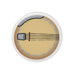 Road Sign 2 x 2 Round with Clip with Banjo Pattern (Sticker) - Set 10222