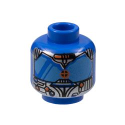 Minifigure, Head Alien with Blue Eye Mask Large, Red Dot Pattern