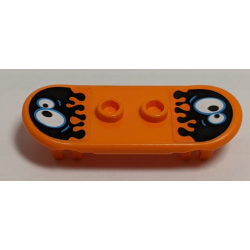 Minifigure, Utensil Skateboard Deck with Black Oil Blobs and White Eyes Pattern (Stickers) - Set 60200