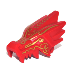 Dragon Head (Ninjago) Jaw Upper with Gold Eyes, Scales, and Markings Pattern Dragon Head (Ninjago) Jaw Upper with Gold Eyes, Scales, and Markings Pattern