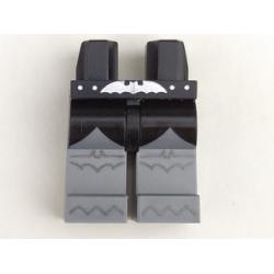 Hips and Flat Silver Legs, Silver Bat Belt Buckle, Black Scalloped Coattails and Bats on Knees Pattern Hips and Flat Silver Legs, Silver Bat Belt Buckle, Black Scalloped Coattails and Bats on Knees Pattern