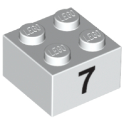Brick 2 x 2 with Black Number 7 Pattern Brick 2 x 2 with Black Number 7 Pattern