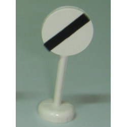 Road Sign with Post, Round with Black Bar Pattern - Single Piece Unit Road Sign with Post, Round with Black Bar Pattern - Single Piece Unit