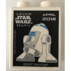 Duplo, Brick 1 x 2 x 2 with LEGO Star Wars Days April 2018 LEGOLAND Malaysia Resort Pattern Duplo, Brick 1 x 2 x 2 with LEGO Star Wars Days April 2018 LEGOLAND Malaysia Resort Pattern