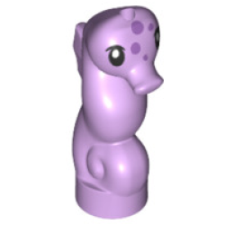 Seahorse, Friends Style with Black Eyes and Medium Lavender Spots Pattern