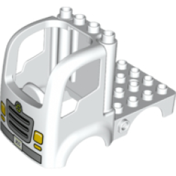 Duplo Car Body Truck 4 x 4 Flatbed with 4 Top Studs with Grille, Headlights, '3CO', and Recycling Logo Pattern Duplo Car Body Truck 4 x 4 Flatbed with 4 Top Studs with Grille, Headlights, '3CO', and Recycling Logo Pattern