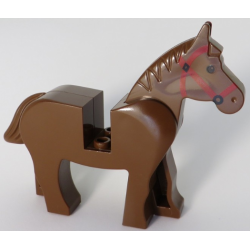 Horse with Black Eyes, Red Bridle Pattern