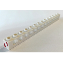 Technic, Brick 1 x 14 with Holes with Red and White Danger Stripes Pattern on Both Ends (Stickers) - Set 8289 Technic, Brick 1 x 14 with Holes with Red and White Danger Stripes Pattern on Both Ends (Stickers) - Set 8289