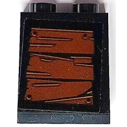 Slope 65 2 x 2 x 2 with Bottom Tube with Reddish Brown Wooden Boards Pattern 3 (Sticker) - Set 70425 Slope 65 2 x 2 x 2 with Bottom Tube with Reddish Brown Wooden Boards Pattern 3 (Sticker) - Set 70425