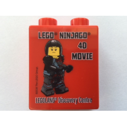 Duplo, Brick 1 x 2 x 2 with LEGOLAND Discovery Centre LEGO Ninjago 4D Movie Pattern