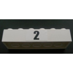 Brick 2 x 6 with Black '2' Pattern (Sticker) - Set 8672