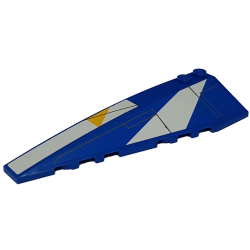 Wedge 10 x 3 Left with White Stripes, Yellow Triangle and Gray Lines Pattern (Stickers) - Set 8093