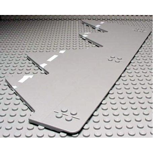 Деталь LEGO 30606px1 Baseplate, Road 32 x 14 Jagged Edge with Dividing Line Pattern