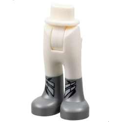 Mini Doll Hips and Trousers with Back Pockets with Flat Silver Boots with White Clasps Pattern - Thick Hinge Mini Doll Hips and Trousers with Back Pockets with Flat Silver Boots with White Clasps Pattern - Thick Hinge