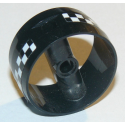 Cylinder 4 x 4 x 1 2/3 with Pin Holes and Center Bar with Checkered Pattern on Both Sides (Stickers) - Set 60103 Cylinder 4 x 4 x 1 2/3 with Pin Holes and Center Bar with Checkered Pattern on Both Sides (Stickers) - Set 60103