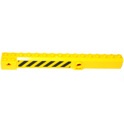 Crane Arm Outside, Wide with Pin Hole at Mid-Point with Black and Yellow Danger Stripes Pattern Between Holes on Both Sides (Stickers) - Set 60109 Crane Arm Outside, Wide with Pin Hole at Mid-Point with Black and Yellow Danger Stripes Pattern Between Holes on Both Sides (Stickers) - Set 60109