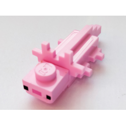 Minecraft Axolotl with Magenta Nose - Brick Built