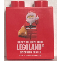 Duplo, Brick 1 x 2 x 2 with Holidays 2012 Happy Holidays From LEGOLAND Discovery Center Pattern