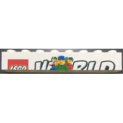 Brick 1 x 8 with Top Half of LEGO World Pattern