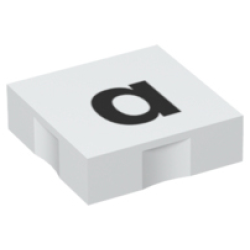 Duplo, Tile 2 x 2 with Black Lowercase Letter a Pattern