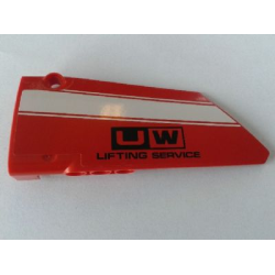 Technic, Panel Fairing #17 Large Smooth, Side A with White Stripe and 'UW LIFTING SERVICE' Pattern (Sticker) - Set 8258 Technic, Panel Fairing #17 Large Smooth, Side A with White Stripe and 'UW LIFTING SERVICE' Pattern (Sticker) - Set 8258