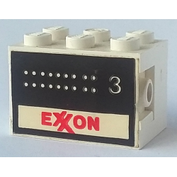 Stickered Assembly 3 x 2 x 1 2/3 with Exxon Tank Number 3 Pattern on Both Sides (Stickers) - Set 6375-2 - 2 Plate 2 x 3, 1 Brick 1 x 2, 1 Brick 1 x 3, 1 Brick, Modified 1 x 1 with Headlight