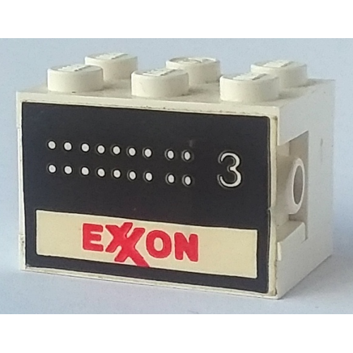Деталь LEGO BA001pb03 Stickered Assembly 3 x 2 x 1 2/3 with Exxon Tank Number 3 Pattern on Both Sides (Stickers) - Set 6375-2 - 2 Plate 2 x 3, 1 Brick 1 x 2, 1 Brick 1 x 3, 1 Brick, Modified 1 x 1 with Headlight