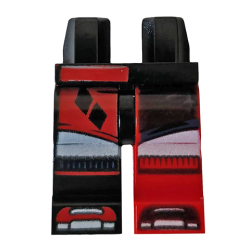 Hips and 1 Red Left Leg, 1 Black Right Leg with Boots, Socks, Shorts and 2 Black Diamonds Pattern Hips and 1 Red Left Leg, 1 Black Right Leg with Boots, Socks, Shorts and 2 Black Diamonds Pattern