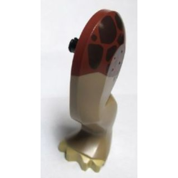 Dinosaur Leg Large (Rear) Triceratops / Stegosaurus with Pin, Tan Claws and Reddish Brown and Dark Brown Pattern - Left