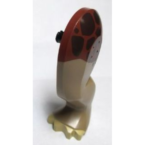 Деталь LEGO 98172c01pb01 Dinosaur Leg Large (Rear) Triceratops / Stegosaurus with Pin, Tan Claws and Reddish Brown and Dark Brown Pattern - Left
