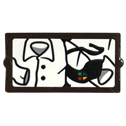 Glass for Window 1 x 2 x 3 with White Shirt and Black Tie with Hogwarts Crest Pattern (Sticker) - Set 76405