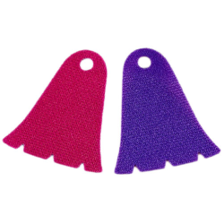 Mini Doll, Cape Cloth, Bell Shaped with 3 Notches, One Side Magenta, One Side Dark Purple