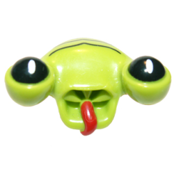 Minifigure, Head, Modified Alien with Tongue and Black Eyes, Black Lines Pattern Minifigure, Head, Modified Alien with Tongue and Black Eyes, Black Lines Pattern