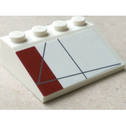 Slope 33 3 x 4 with Dark Red Rectangle Pattern Model Right Side (Sticker) - Set 10215 Slope 33 3 x 4 with Dark Red Rectangle Pattern Model Right Side (Sticker) - Set 10215