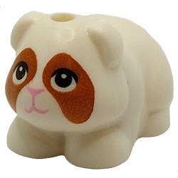 Guinea Pig, Friends Style with Bright Pink Nose and Mouth, Black Eyes with Dark Orange Contours Pattern (Ruby)